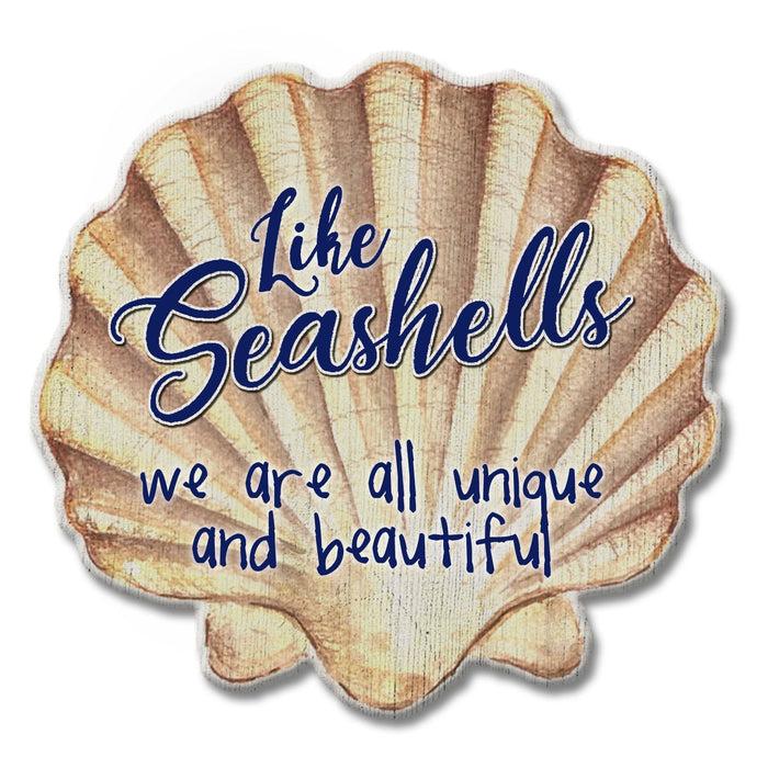 divinity boutique Coastal: Wooden Magnet: Seashells Unique & Beautiful