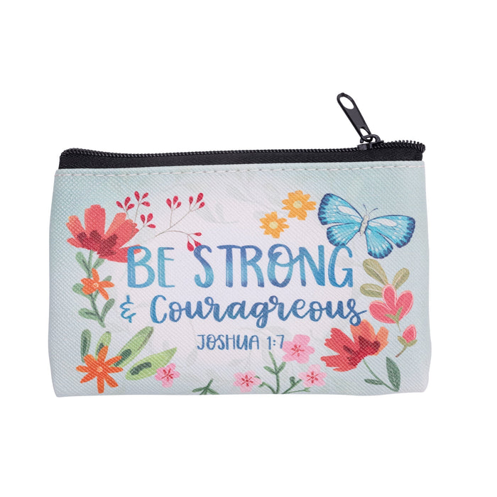 divinity boutique Coin Purse: Strong & Courageous Joshua 1:3