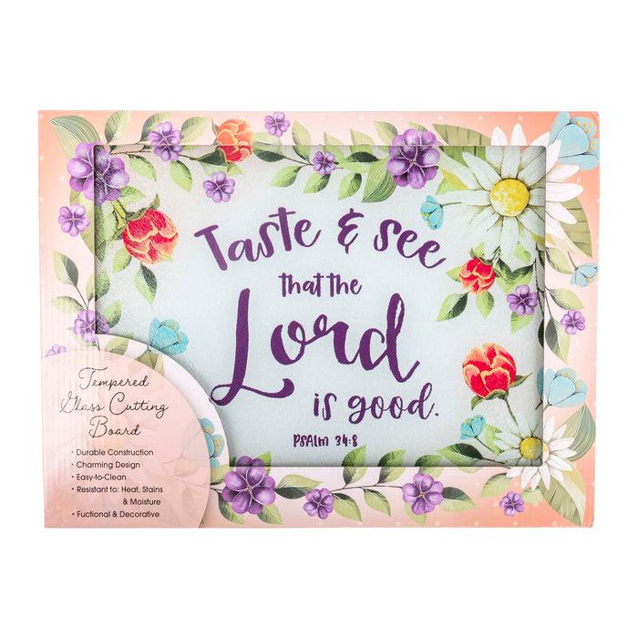 Divinity Boutique Cutting Board: Taste & See Psalm 34:8