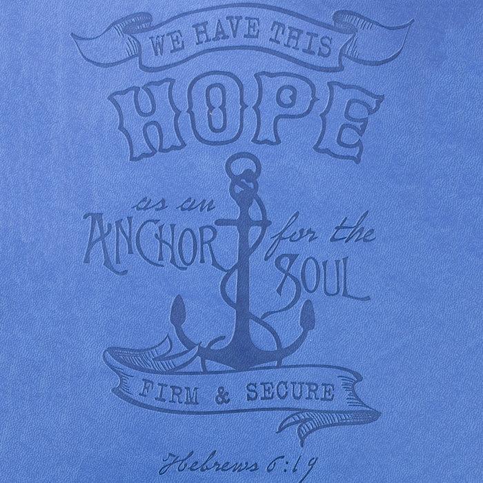Divinity Boutique Dangle Journal : Leather Wrapped Blue Hope Anchor Anchor Charm