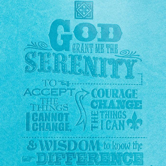 Divinity Boutique Dangle Journal : Leather Wrapped Teal Serenity Prayer Butterfly Charm