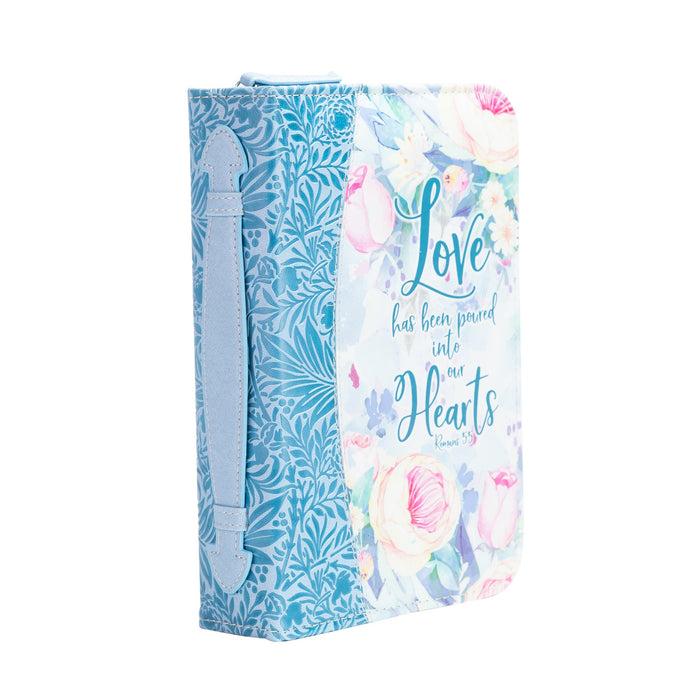 divinity boutique Divine Details: Bible Cover - Blue Floral - Romans 5:5