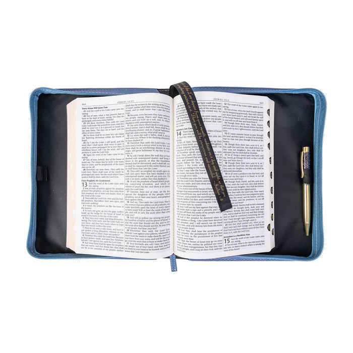 Divinity Boutique Divine Details: Bible Cover - Blue Tile W/Gem