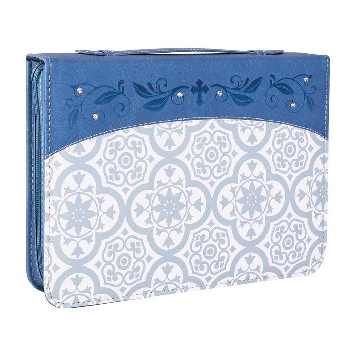 divinity boutique Divine Details: Bible Cover - Blue Tile w/Gem