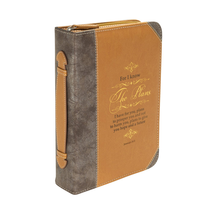 divinity boutique Divine Details: Bible Cover - Brown & Gold For I Know the Plans - Jeremiah 29:11