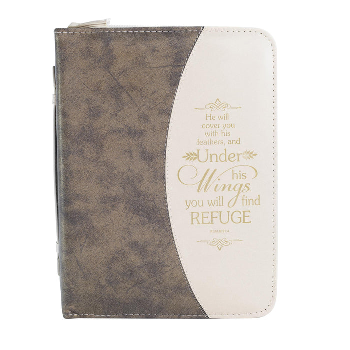 Divinity Boutique Divine Details: Bible Cover - Brown Refuge - Psalm 91:4