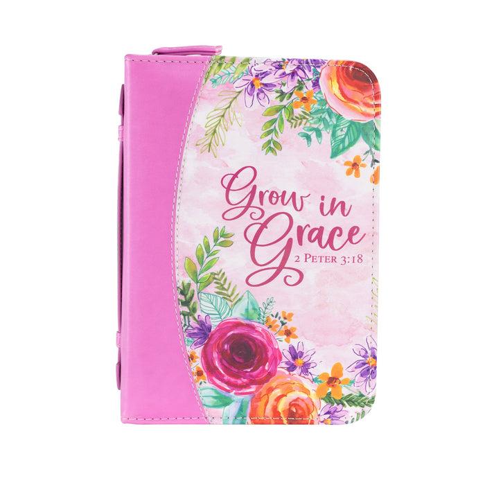 Divinity Boutique Divine Details: Bible Cover - Pink Floral Grow In Grace - 2 Peter 3:18