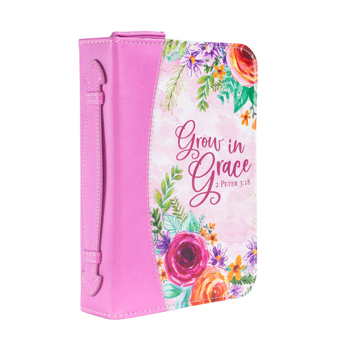 divinity boutique Divine Details: Bible Cover - Pink Floral Grow in Grace - 2 Peter 3:18