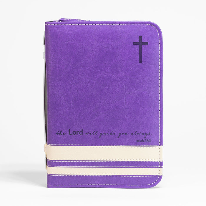Divinity Boutique Divine Details: Bible Cover - Purple & Cream - Isaiah 58:11