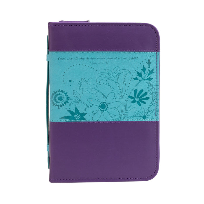 Divinity Boutique Divine Details: Bible Cover - Teal & Purple God Saw - Genesis 1:31