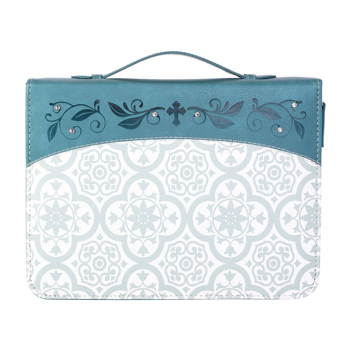 Divinity Boutique Divine Details: Bible Cover - Teal Tile W/Gem