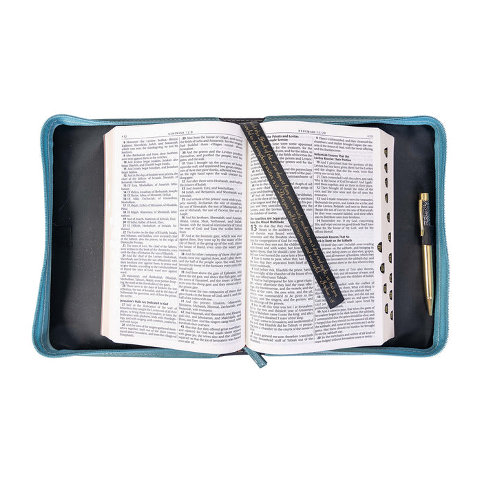 Divinity Boutique Divine Details: Bible Cover - Teal Tile W/Gem