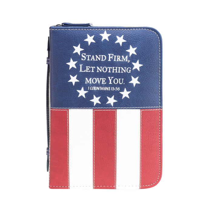 Divinity Boutique Divine Details: Bible Cover: US Flag Stand Firm - 1 Corinthians 15:58