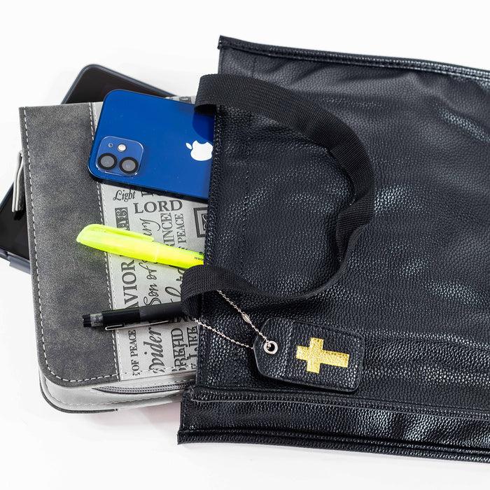 Divinity Boutique Black Bible Study Tote Bag