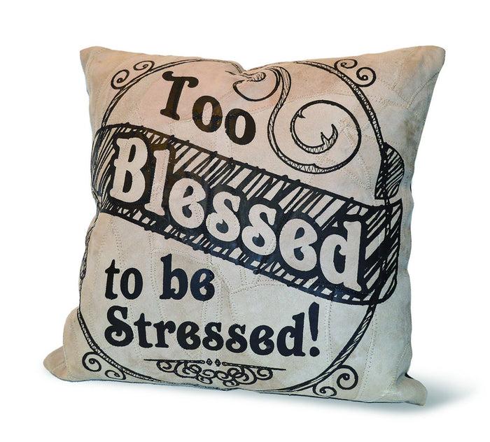 divinity boutique Recycled Leather Pillow : Blessed