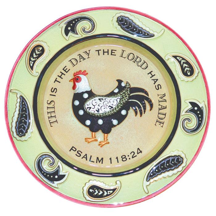 divinity boutique Rooster Fused Glass Platter