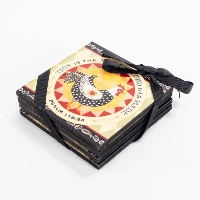 Divinity Boutique Rooster Wooden Coaster