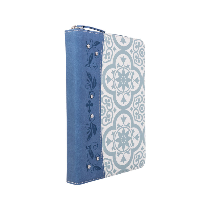 Divinity Boutique Zippered Journal: Blue Tile W/Gem