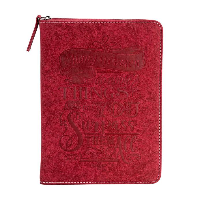 Divinity Boutique Zippered Journal - Red Proverbs 31