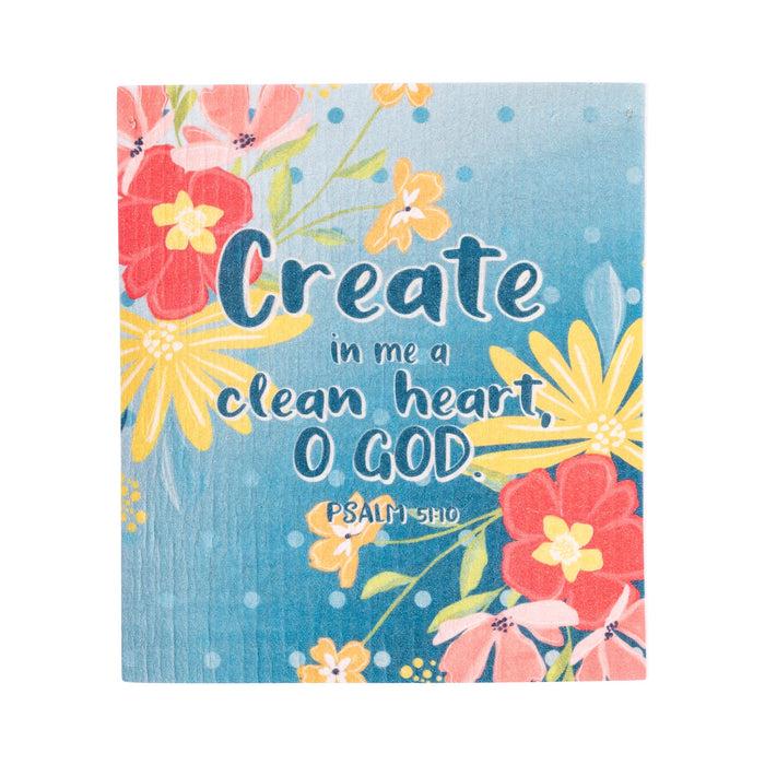 Divinity Boutique ECO Friendly Dishcloth Set: A Clean Heart Psalm 51:10