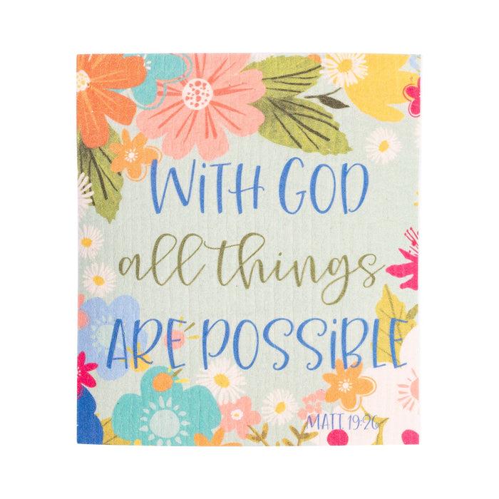 Divinity Boutique ECO Friendly Dishcloth Set: All Things Matthew 19:26