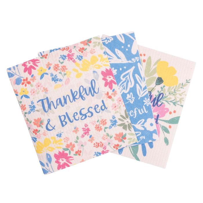 divinity boutique ECO Friendly Dishcloth Set: Clementine; Thankful & Blessed