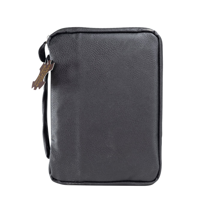 Divinity Boutique Genuine Leather Bible Cover - Black Pebble Grain
