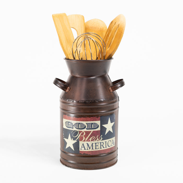divinity boutique God Bless America: Decorative Milk Can