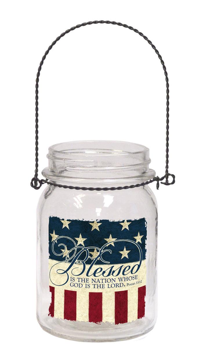 Divinity Boutique God Bless America Hanging Jar Decoration