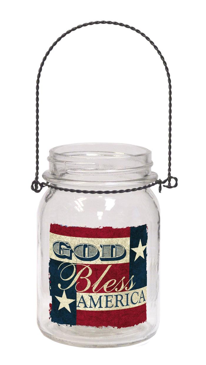 Divinity Boutique God Bless America Hanging Jar Decoration