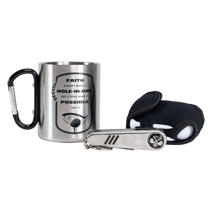 divinity boutique Golfer's Gift Set: Faith - Luke 1:37