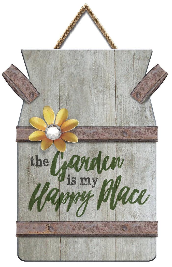 divinity boutique In the Garden: Pallet Art-Milk Can Happy Place Sign