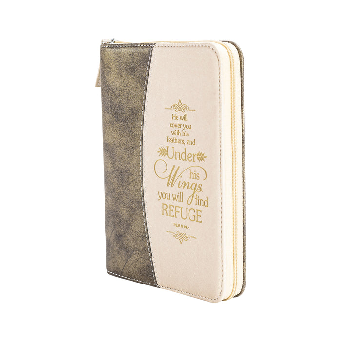 divinity boutique Journal - Gold Flecked Brown Psalm 91: 4