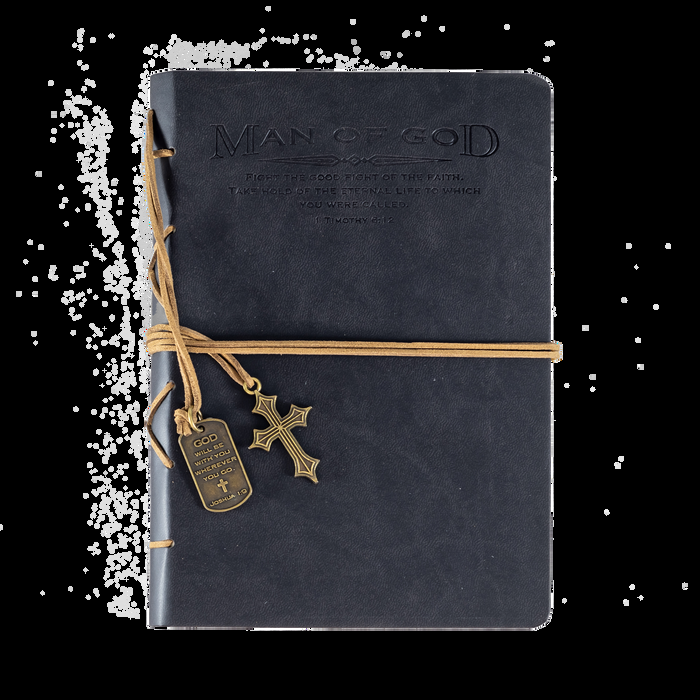 Divinity Boutique Leather Wrapped Journal - Man Of God® Black