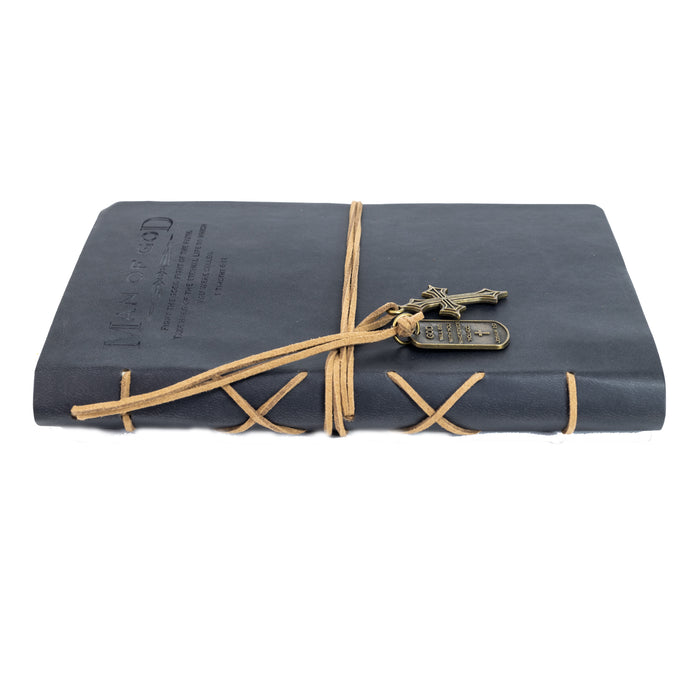 Divinity Boutique Leather Wrapped Journal - Man Of God® Black