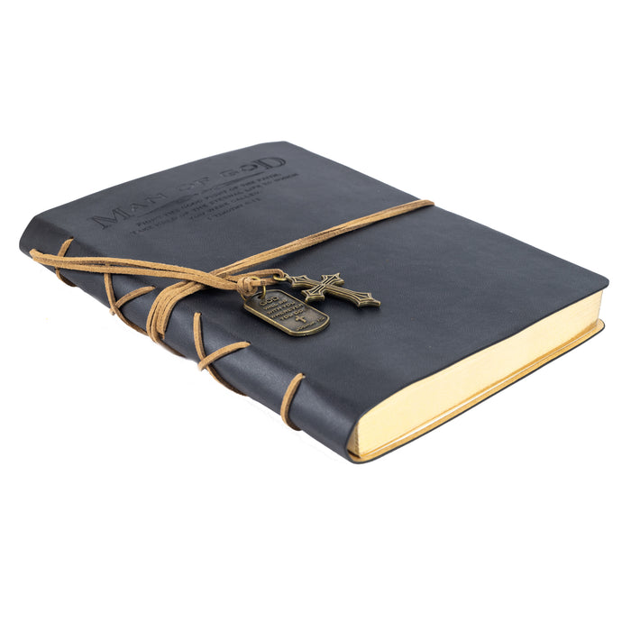 divinity boutique Leather Wrapped Journal - Man of God® Black