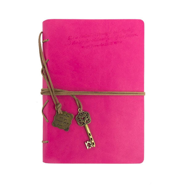 Divinity Boutique Leather Wrapped Journal - Proverbs 31 With Key Charm Pink