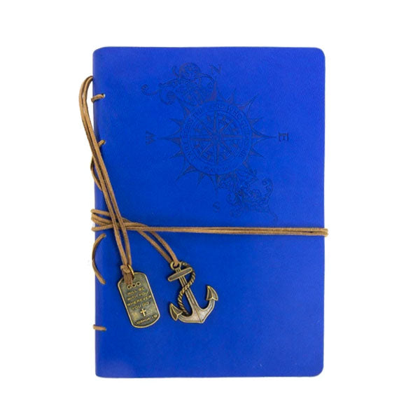Divinity Boutique Leather Wrapped Journal - Royal Blue Compass