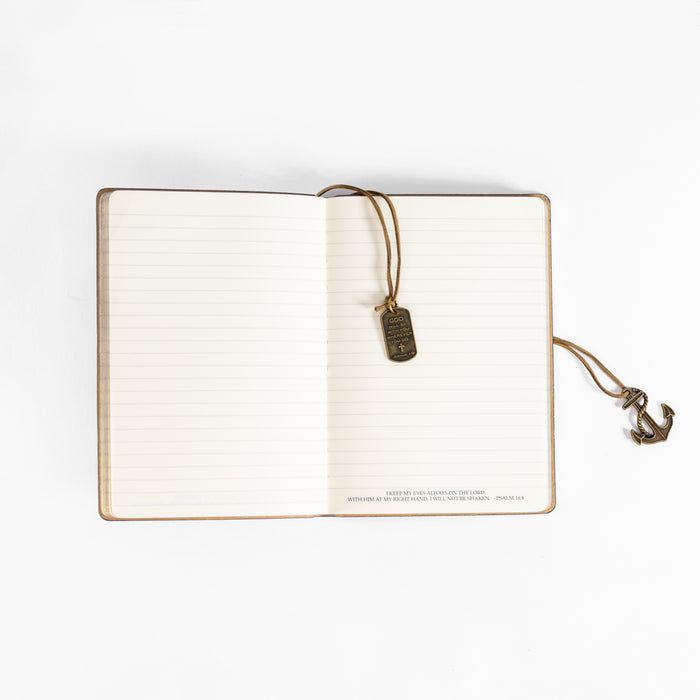 Divinity Boutique Leather Wrapped Journal - Royal Blue Compass