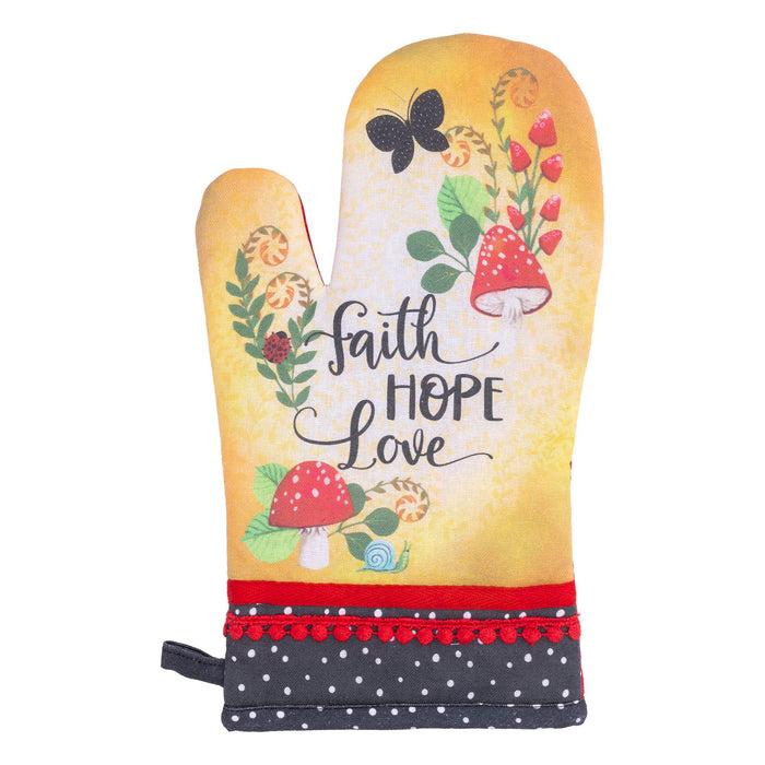 Divinity Boutique Oven Mitt: Merry Mushroom; Faith Hope Love