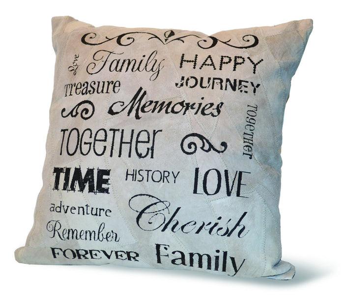 divinity boutique Recycled Leather Pillow : Family Color Camel