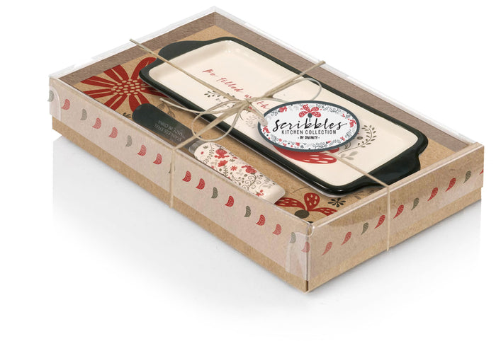 divinity boutique Scribbles Kitchen: Butter Dish & Knife