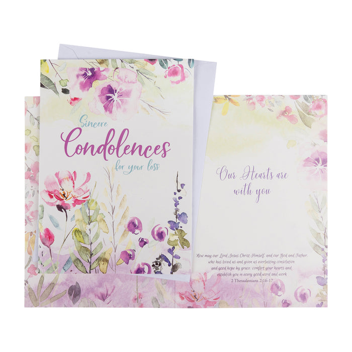 Divinity Boutique Single Cards: Condolences Watercolor 2 Thessalonians 2:16-17 (Set Of 6)