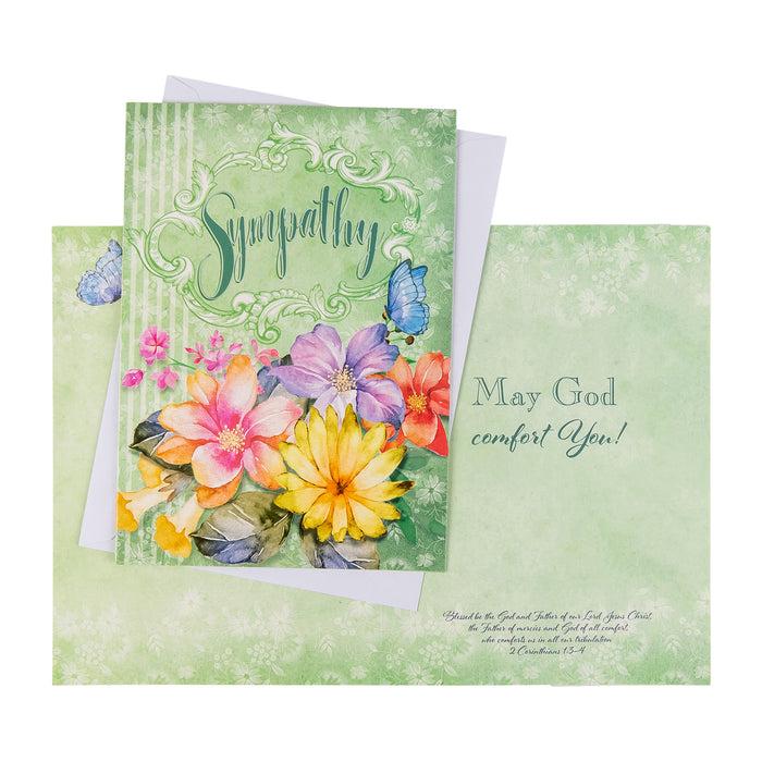 Divinity Boutique Single Cards: Sympathy Floral-2 Corinthians 1:3-4 (Set Of 6)