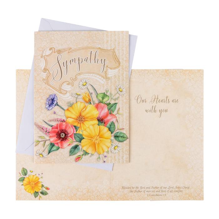 Divinity Boutique Single Cards: Sympathy Floral 2 Corinthians 1:3 (Set Of 6)