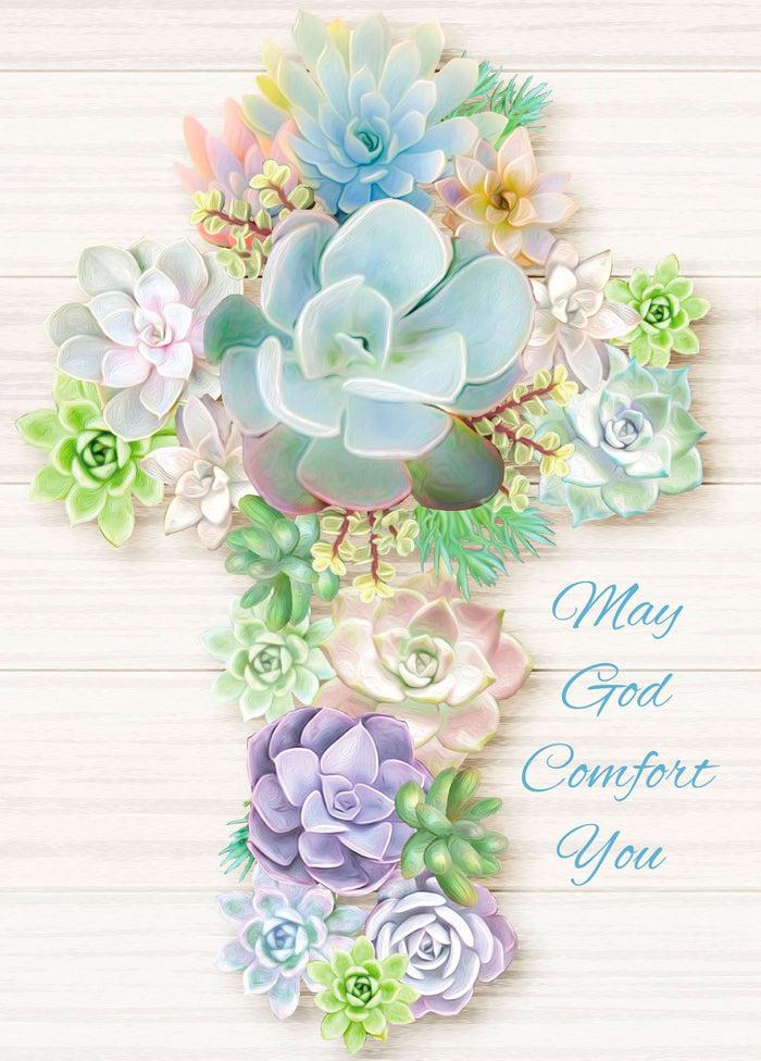 divinity boutique Single Cards: Sympathy Succelent Cross (6 Pack)