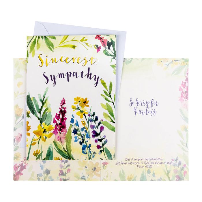 Divinity Boutique Single Cards: Sympathy Watercolor Psalm 69:29 (Set Of 6)