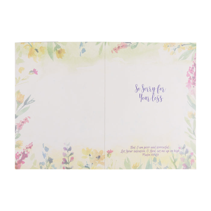 Divinity Boutique Single Cards: Sympathy Watercolor Psalm 69:29 (Set Of 6)