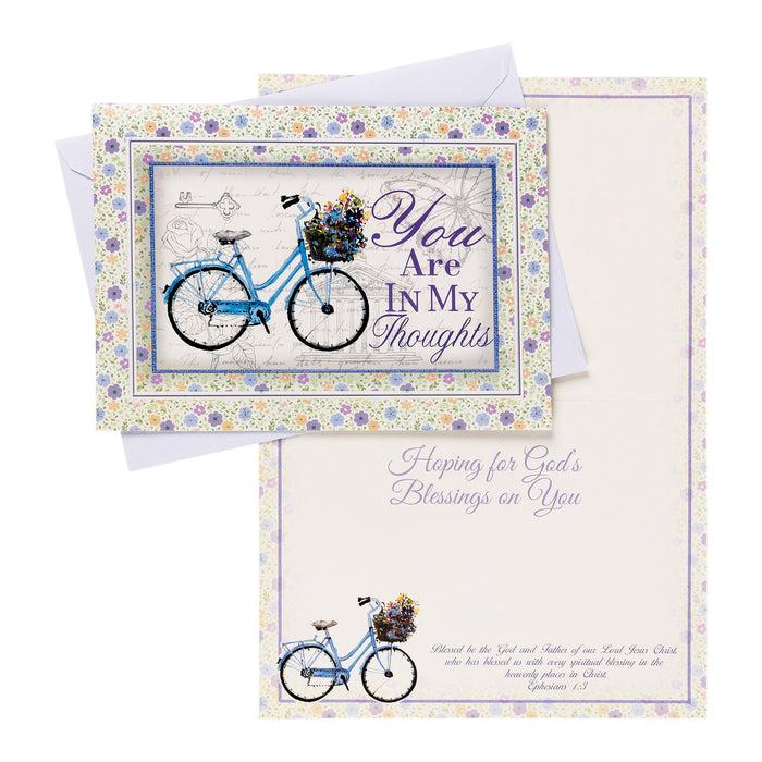 Divinity Boutique Single Cards: Thinking Of You Bicycle Ephesians 1:3 (Set Of 6)