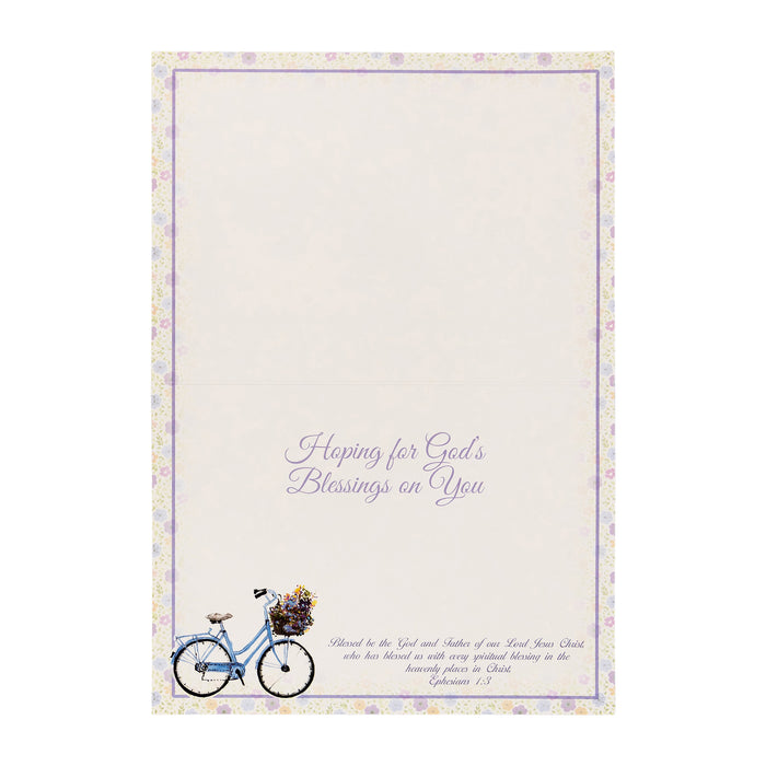 Divinity Boutique Single Cards: Thinking Of You Bicycle Ephesians 1:3 (Set Of 6)